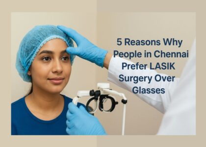 Smiling young adult after LASIK surgery in Chennai, enjoying clear vision without glasses