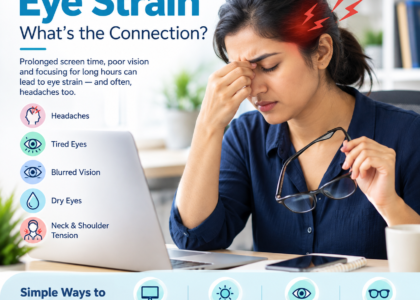 Headaches and eye strain caused by prolonged screen use